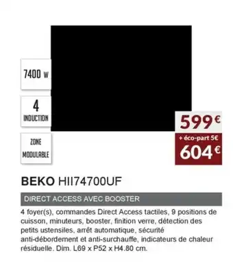 Copra Beko HII74700UF offre
