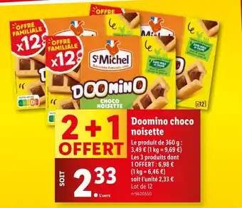 Lidl Doomino choco noisette offre