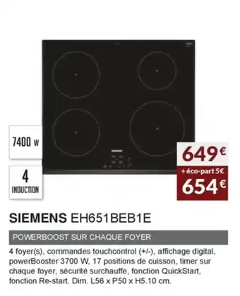 Copra Siemens EH651BEB1E offre