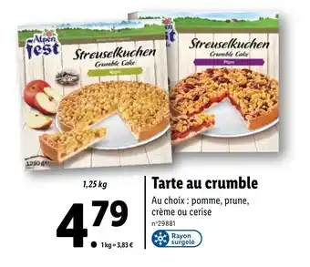 Lidl Tarte au crumble offre