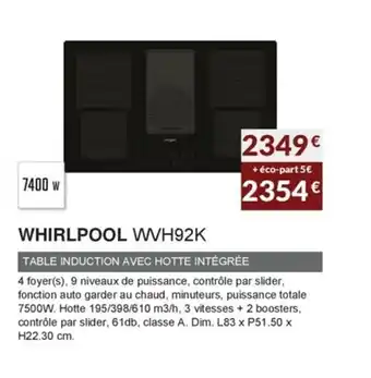 Copra Whirlpool WVH92K offre