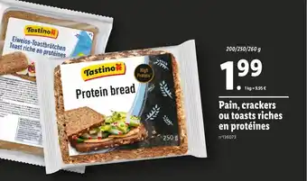 Lidl Pain, crackers ou toasts riches en protéines offre