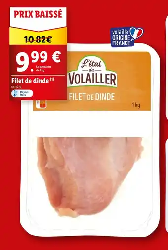 Lidl Filet de dinde (1) offre