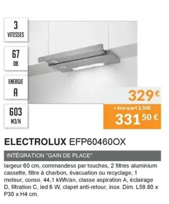 Copra Electrolux EFP60460OX offre