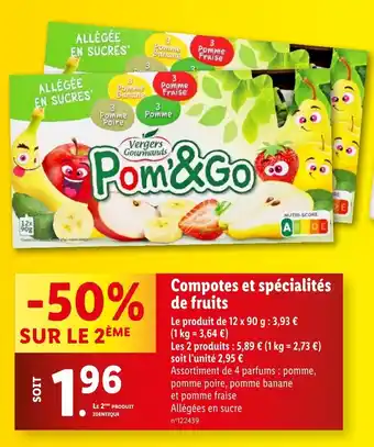 Lidl Compotes et spécialités de fruits offre