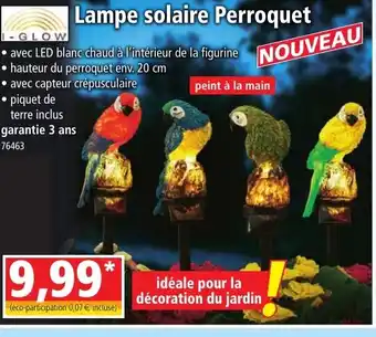 Norma Lampe solaire Perroquet offre