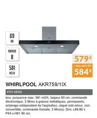 Copra Whirlpool AKR759/1IX offre