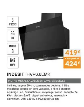 Copra Indesit IHVP6.6LMK offre