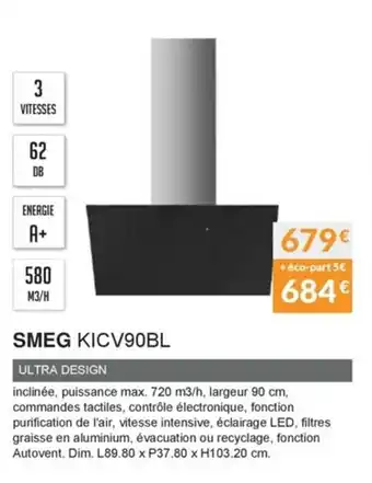 Copra Smeg KICV90BL offre