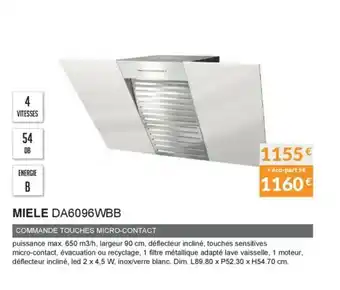 Copra Miele DA6096WBB offre