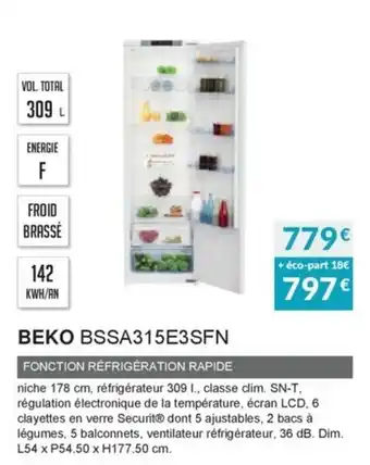 Copra Beko BSSA315E3SFN offre
