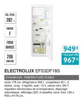Copra Electrolux EFS3DF18S offre