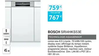 Copra Bosch SRI4HKS53E offre