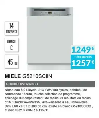 Copra Miele G5210SCiIN offre
