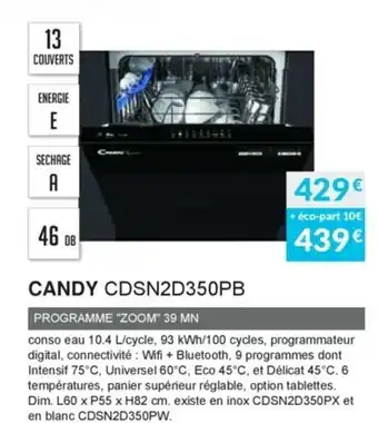 Copra Candy CDSN2D350PB offre