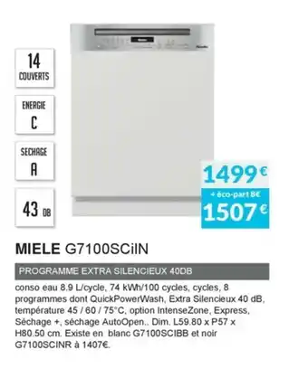 Copra Miele G7100SCiIN offre