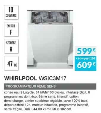 Copra Whirlpool WSIC3M17 offre