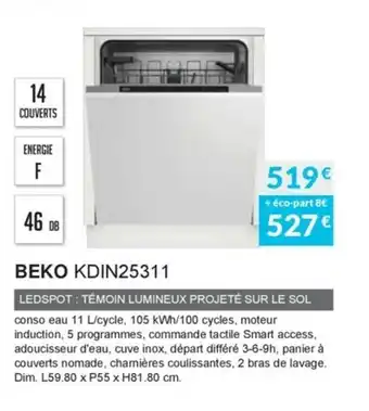 Copra Beko KDIN25311 offre