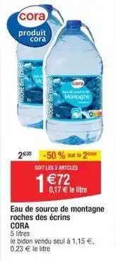 Cora x Carrefour Cora - eau de source de montagne roches des écrins offre