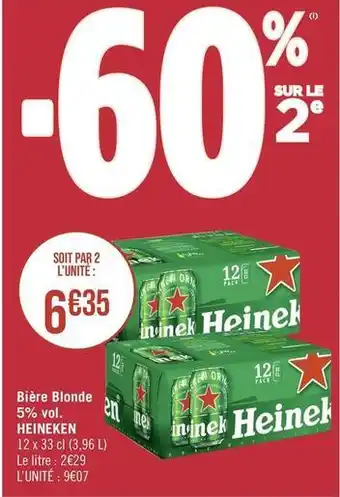 Géant Casino Heineken - bière blonde 5% vol offre