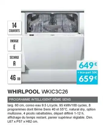 Copra Whirlpool WKIC3C26 offre