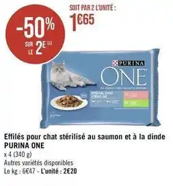 Géant Casino Purina - effiles pour chat sterilise au saumon et a la dinde offre