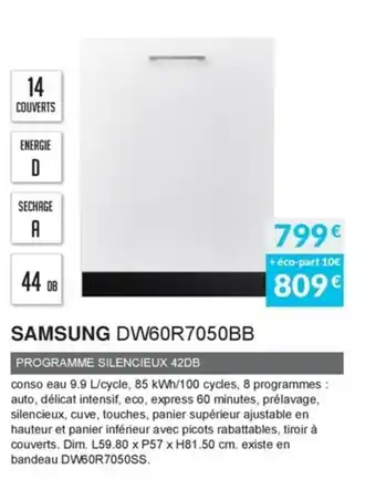 Copra Samsung DW60R7050BB offre