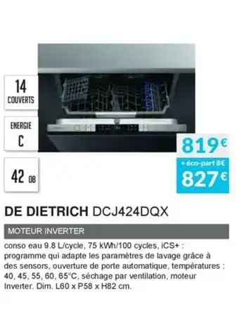 Copra De dietrich DCJ424DQX offre