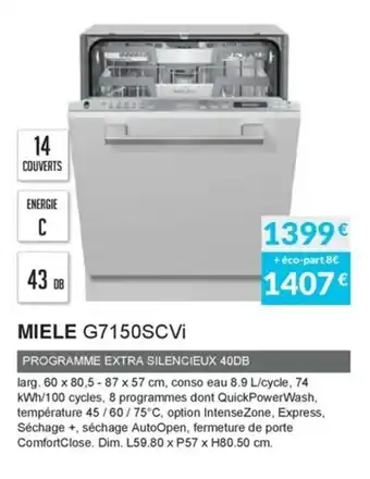 Copra Miele G7150SCVi offre