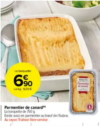 Carrefour Market Parmentier de canard offre