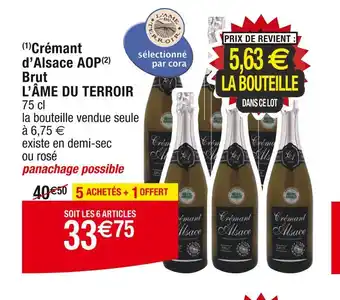 Cora L’ÂME DU TERROIR Crémant d’Alsace AOP Brut offre