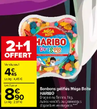 Carrefour Market Bonbons gélifiés méga boîte HARIBO offre