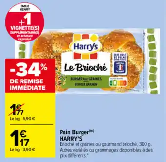 Carrefour Market Pain burger HARRY'S offre