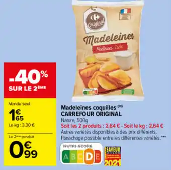 Carrefour Market Madeleines coquilles CARREFOUR ORIGINAL offre