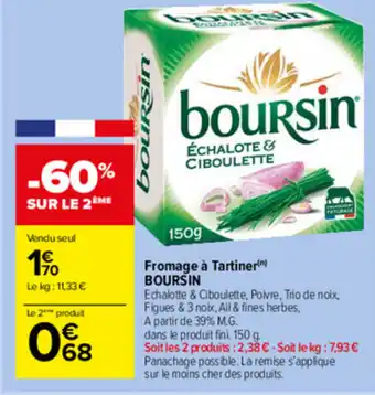 Carrefour Market Fromage à tartiner BOURSIN offre