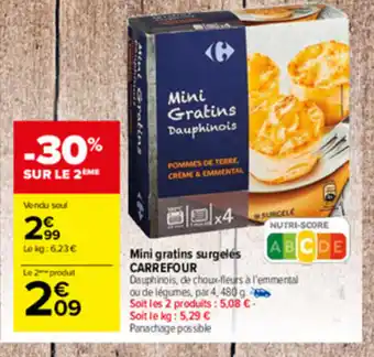 Carrefour Market Mini gratins surgelés CARREFOUR offre