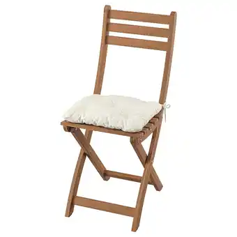 IKEA Askholmen Chaise, extérieur, pliable brun foncé/kuddarna beige offre