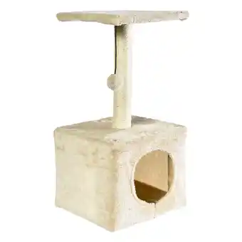 Arbre à chat beige avec 1 plateau et 1 balle
