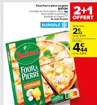 Carrefour Pizza Four à Pierre Surgelée offre