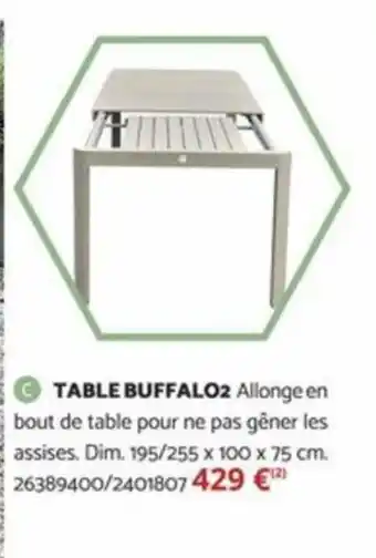 Bricomarché TABLE BUFFALO2 offre