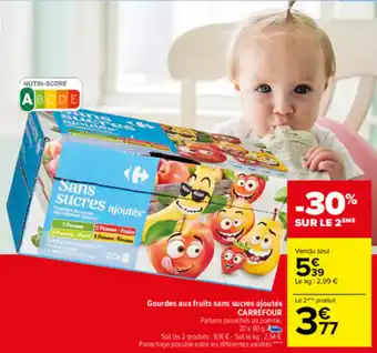 Carrefour Gourdes Aux Fruits Sans Sucres Ajoutés offre