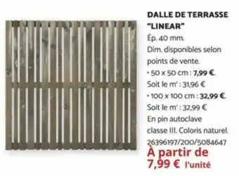 Bricomarché DALLE DE TERRASSE “LINEAR” offre