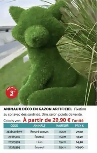 Bricomarché ANIMAUX DÉCO EN GAZON ARTIFICIEL offre