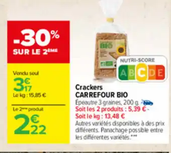 Carrefour Crackers Carrefour Bio offre