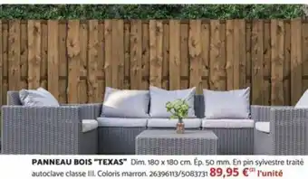 Bricomarché PANNEAU BOIS "TEXAS" offre