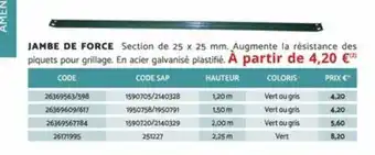 Bricomarché JAMBE DE FORCE offre