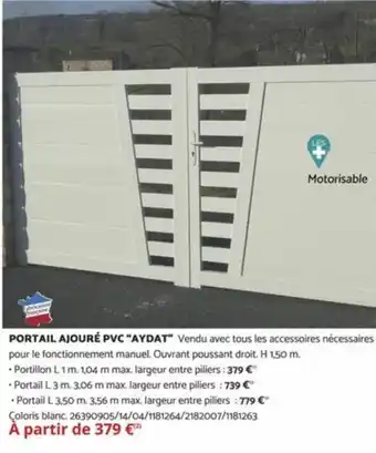 Bricomarché PORTAIL AJOURÉ PVC "AYDAT" offre