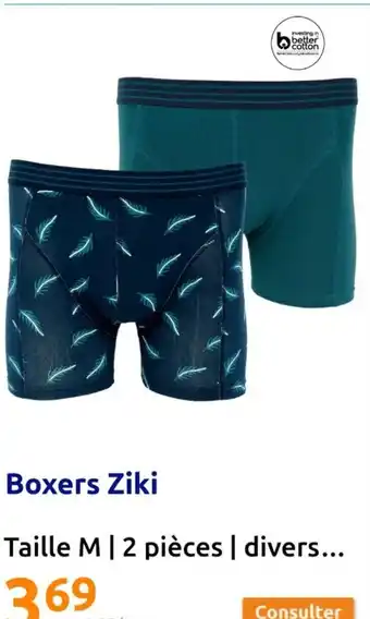 Action Boxers Ziki Taille M | 2 pièces | divers... 24 feuilles | Divers modèles offre