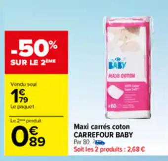 Carrefour Maxi Carrés Coton offre