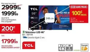 Carrefour Drive Tcl - televiseur led 4k offre